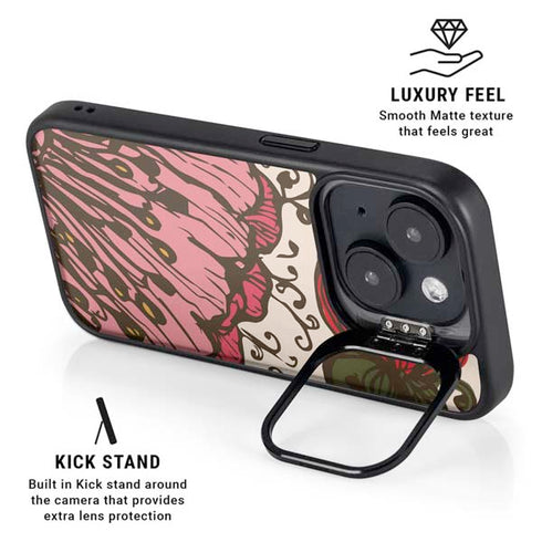 Rose Bud Floral iPhone 15 Kickstand Case